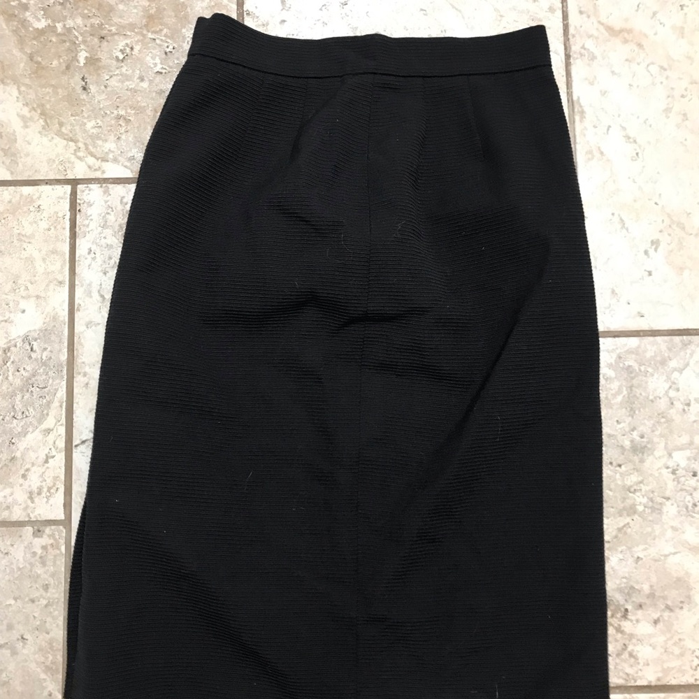Vintage Black Yves Saint Laurent Pencil Skirt Laine Wool size 6 France variation